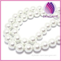 Bead glass pearl white 14mm round.